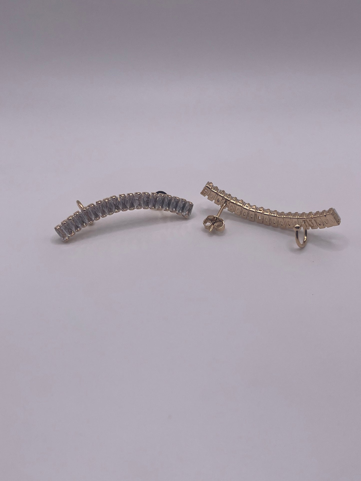 Caterpillar Baguette Earrings
